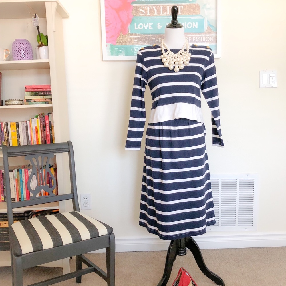 Talbots Long Sleeve Midi Skirt Set